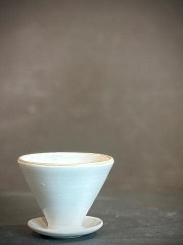 Handmade Ceramic Pour Over Coffee Dripper | Stoneware Coffee Brewer | Reusable Manual Coffee Maker | White Dove