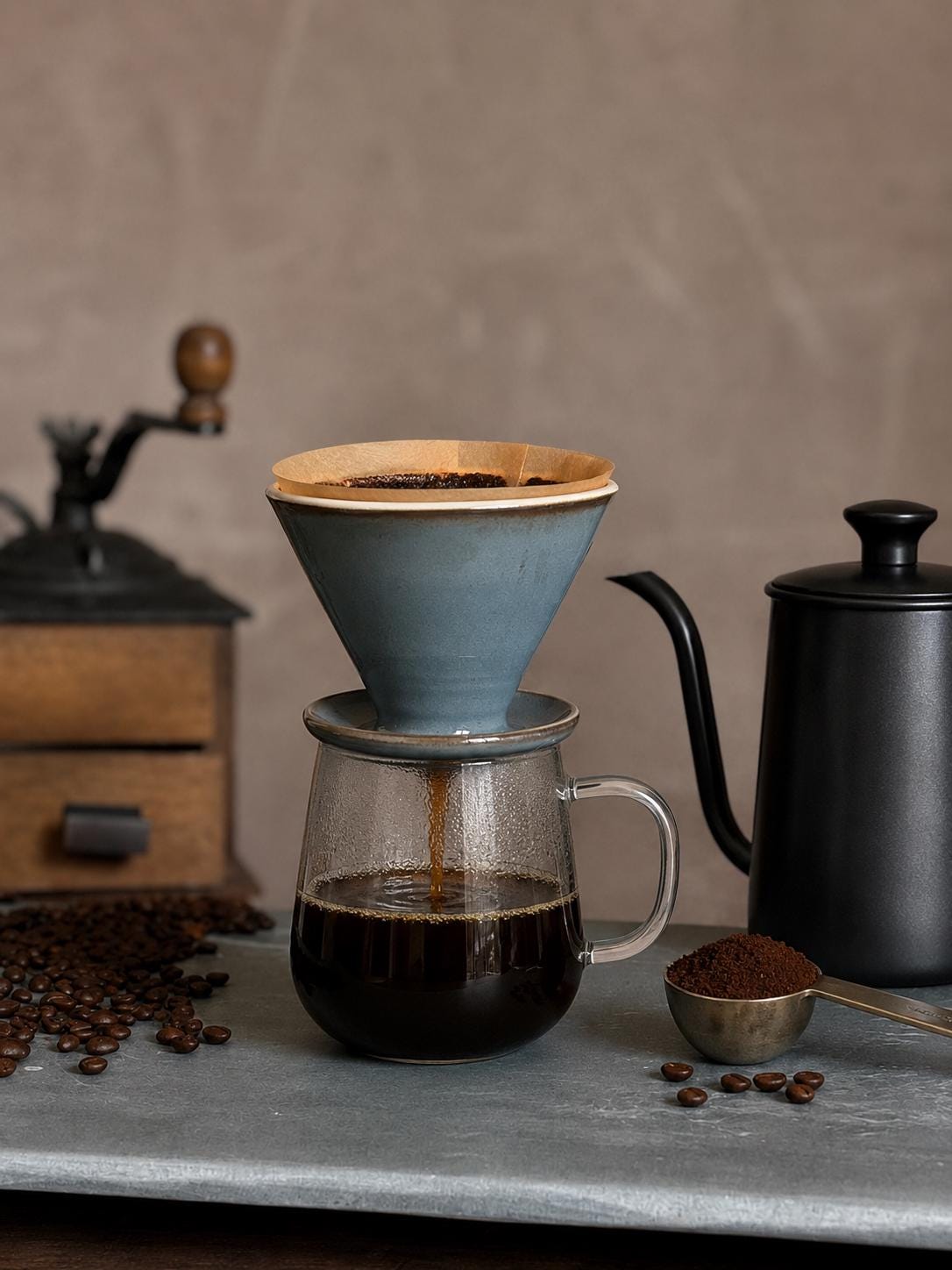 Handmade Ceramic Pour Over Coffee Dripper | Stoneware Coffee Brewer | Reusable Manual Coffee Maker | Riverdrift