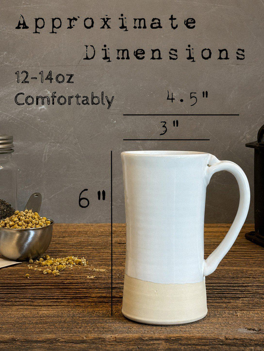 Handmade Ceramic Tall Mug with Multi-Use Lid Set | White Dove | Pottery Coffee Cup | Wheel Thrown