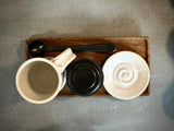 Handmade Ceramic Tall Mug with Multi-Use Lid Set | White Dove | Pottery Coffee Cup | Wheel Thrown
