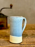 Handmade Ceramic Tall Mug with Multi-Use Lid Set | Linen Gray | Pottery Coffee Cup | Wheel Thrown
