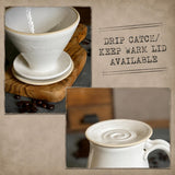 Handmade Stoneware Pour Over & Coffee Mug SET | White Dove Bell Ceramic Mug Coffee Dripper SET | Wheel Thrown Pottery