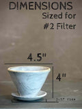 Handmade Ceramic Pour Over Coffee Dripper | Stoneware Coffee Brewer | Reusable Manual Coffee Maker | Linen Gray