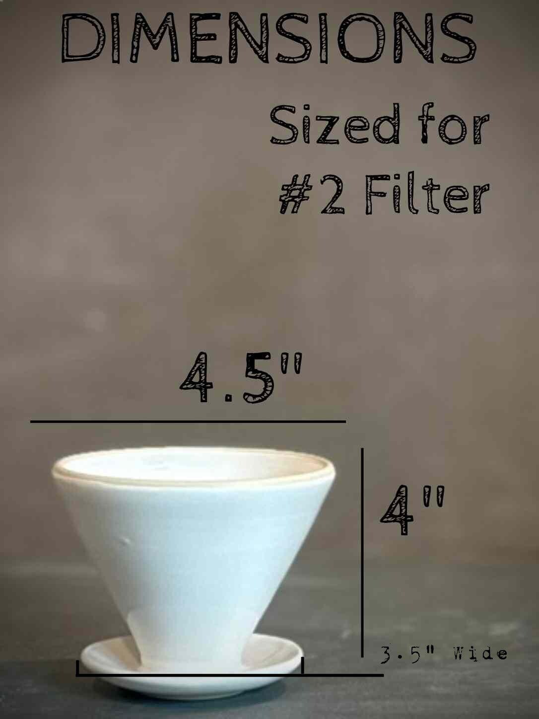 Handmade Ceramic Pour Over Coffee Dripper | Stoneware Coffee Brewer | Reusable Manual Coffee Maker | White Dove