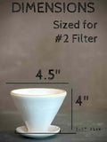 Handmade Ceramic Pour Over Coffee Dripper | Stoneware Coffee Brewer | Reusable Manual Coffee Maker | White Dove