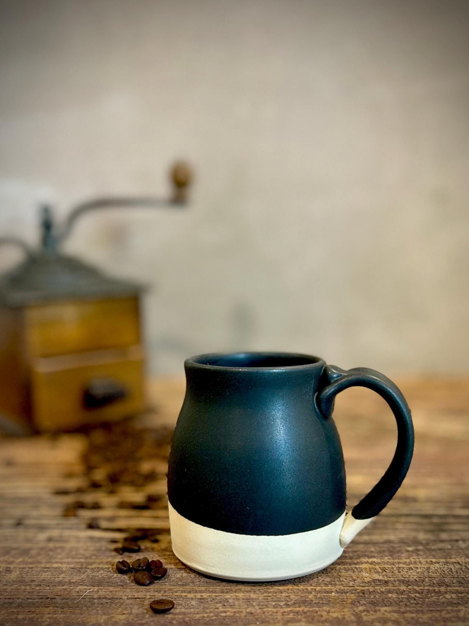 Handmade Ceramic Bell Mug with Multi-Use Lid Set | Blackstone | Pottery Coffee Cup | Wheel Thrown