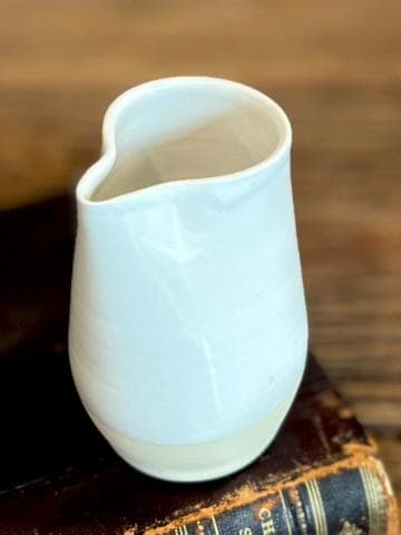 Handmade Ceramic Cream & Sugar SET | White Dove Artisan Stoneware Creamer, Sugar Bowl, Spoon and Tray SET | Pottery Coffee Bar Set