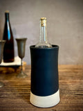 Handmade Ceramic Wine Chiller, Utensil Holder & Vase | Blackstone Artisan Stoneware Kitchen Crock | Champagne Chiller