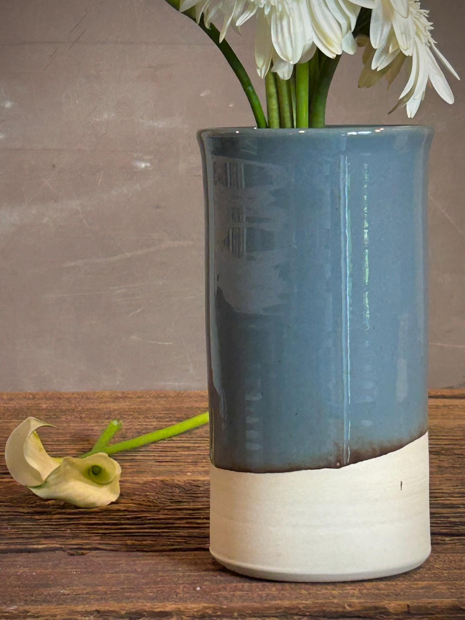 Handmade Ceramic Wine Chiller, Utensil Holder & Vase | Riverdrift Artisan Stoneware Kitchen Crock | Champagne Chiller