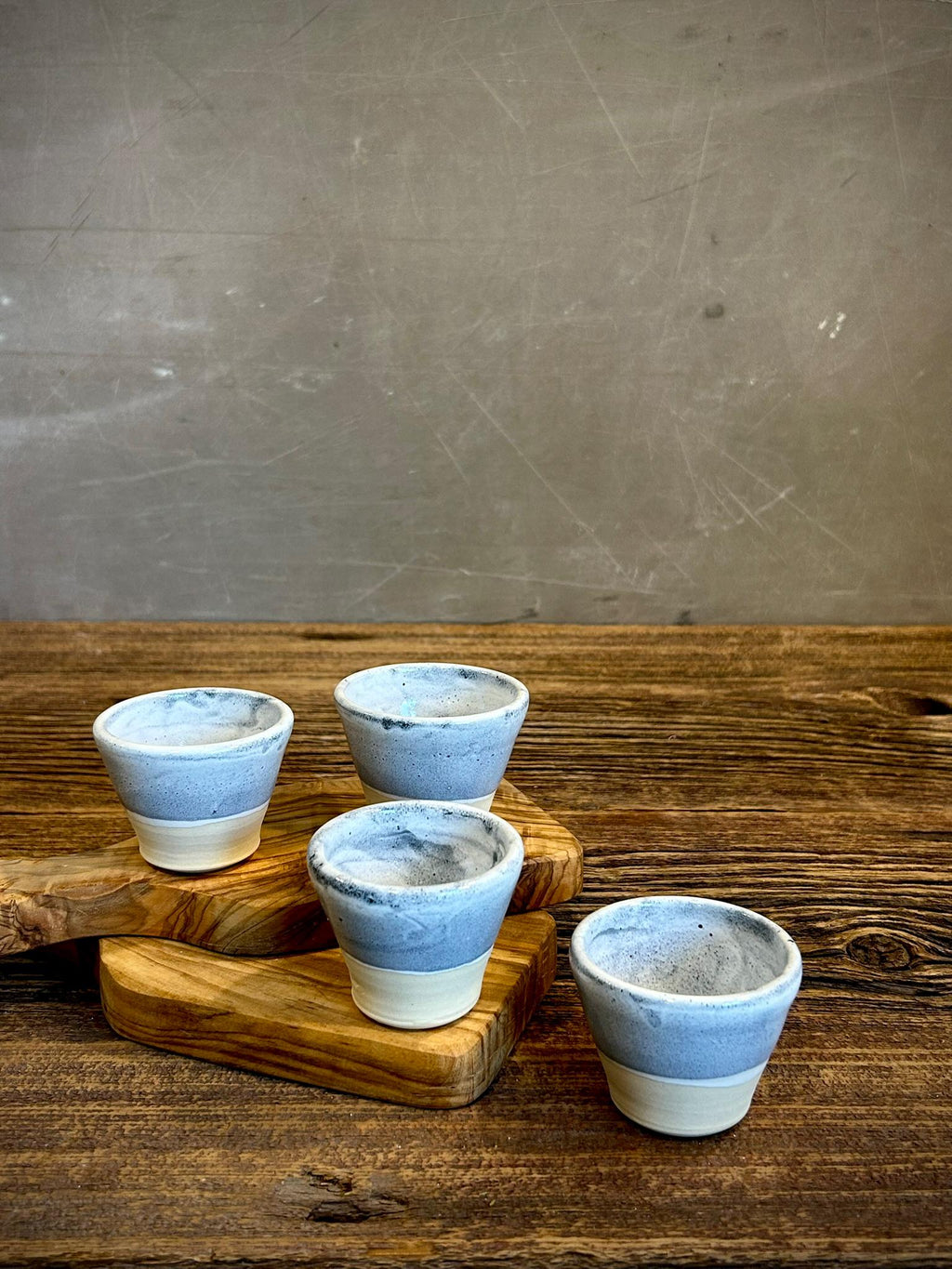 Handmade Ceramic Dip Bowls | Linen Gray Stoneware Appetizer & Condiment Bowls | Hummus, Salsa, Olive Bowls | Available in Sets of 4, 6 or 8
