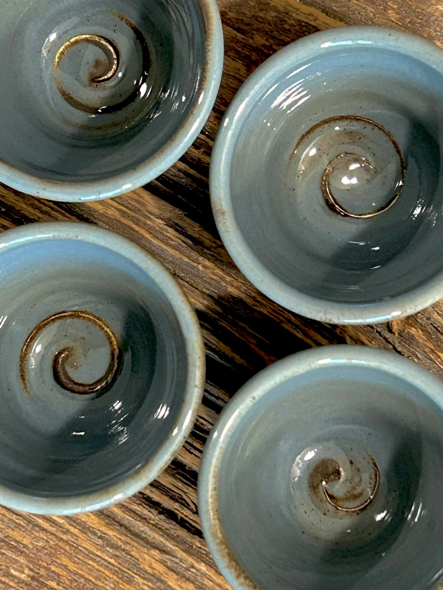 Handmade Ceramic Dip Bowls | Riverdrift Stoneware Appetizer & Condiment Bowls | Hummus, Salsa, Olive Bowls | Available in Sets of 4, 6 or 8