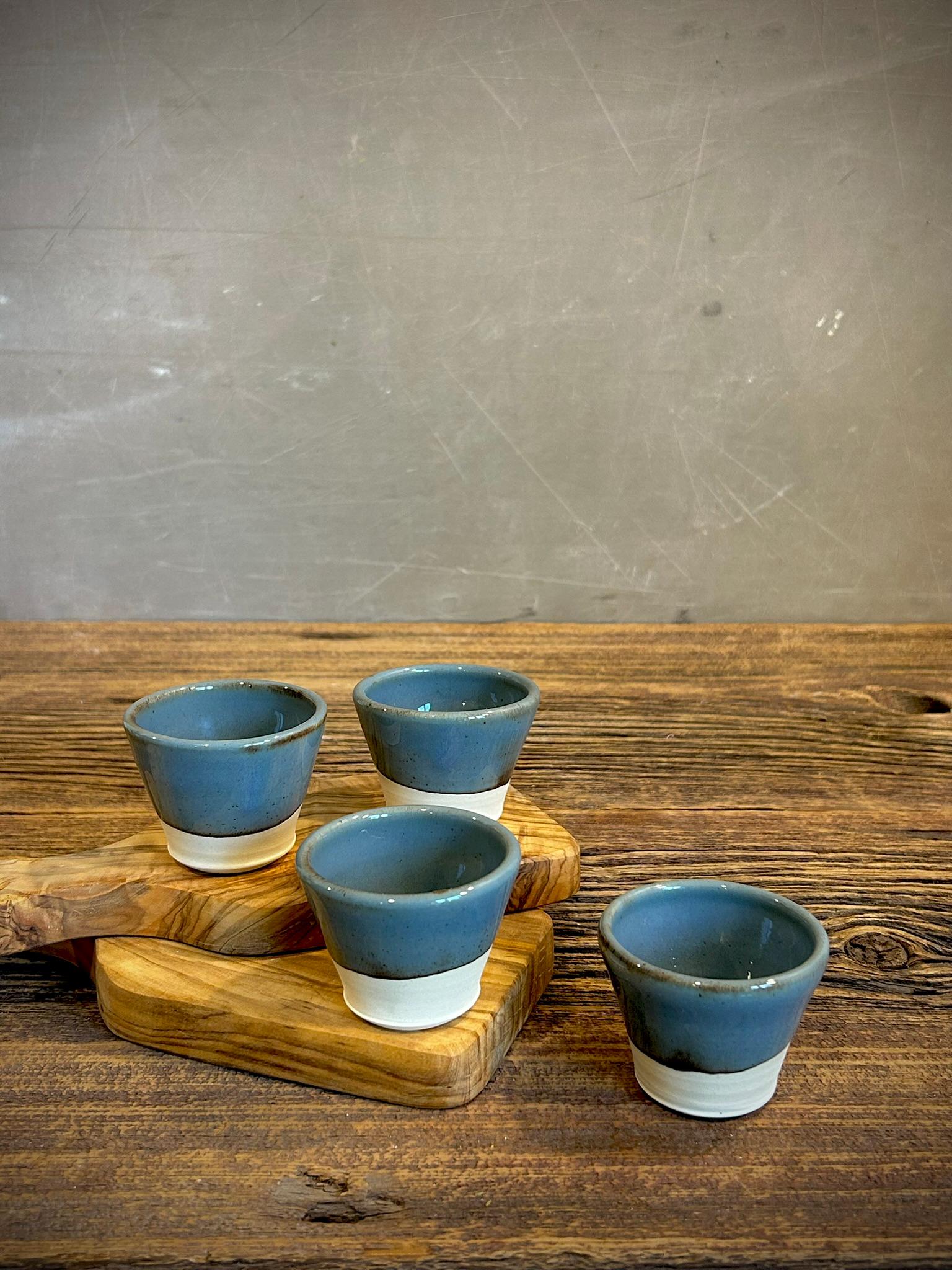 Handmade Ceramic Dip Bowls | Riverdrift Stoneware Appetizer & Condiment Bowls | Hummus, Salsa, Olive Bowls | Available in Sets of 4, 6 or 8