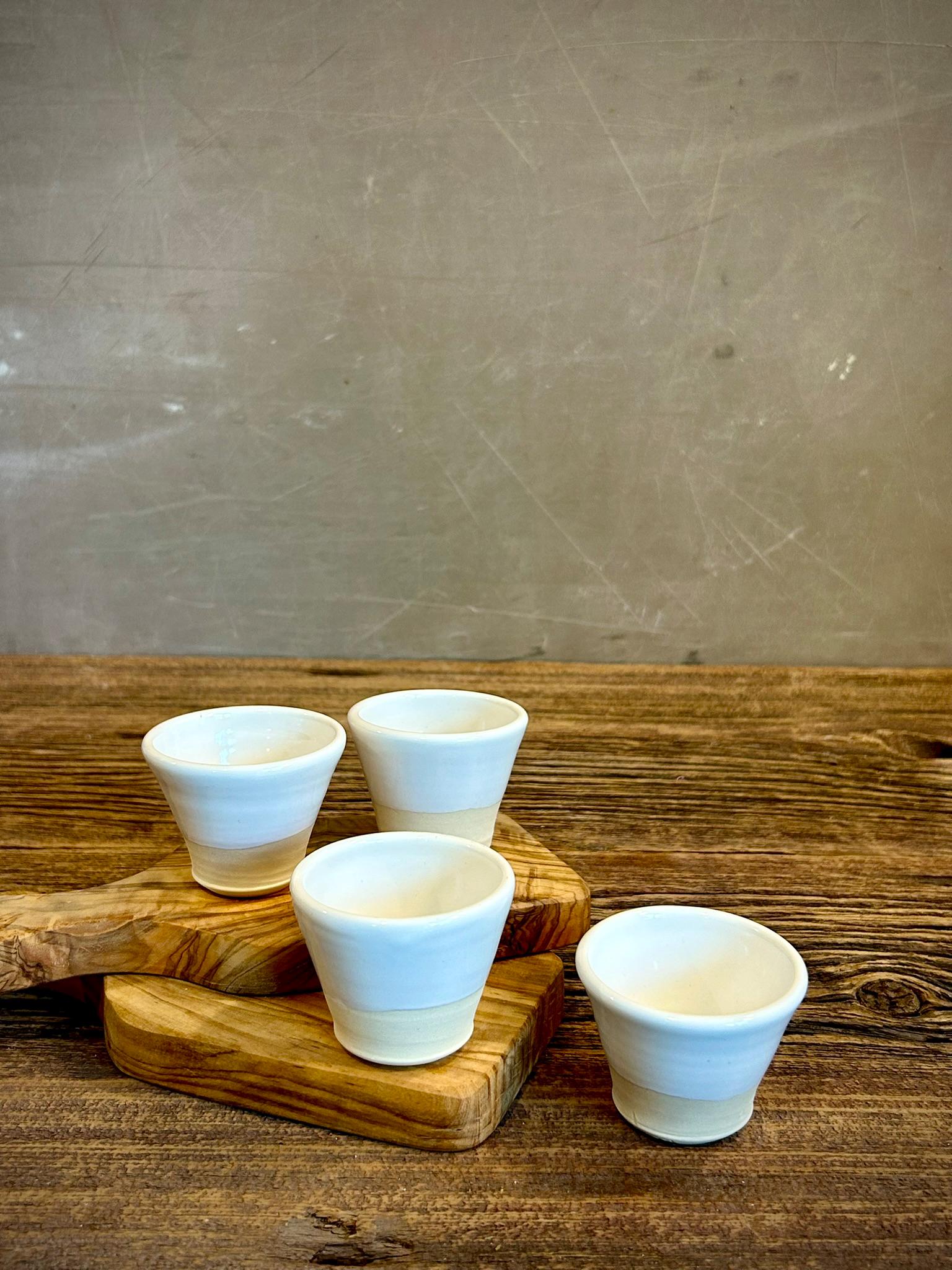 Handmade Ceramic Dip Bowls | White Dove Stoneware Appetizer & Condiment Bowls | Hummus, Salsa, Olive Bowls | Available in Sets of 4, 6 or 8
