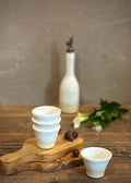 Handmade Ceramic Dip Bowls | White Dove Stoneware Appetizer & Condiment Bowls | Hummus, Salsa, Olive Bowls | Available in Sets of 4, 6 or 8
