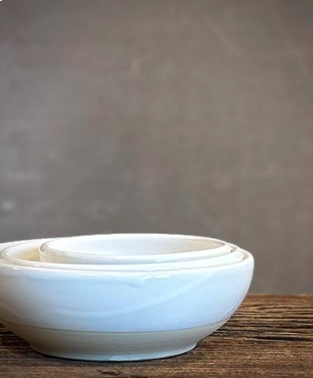Handmade Ceramic Serving Bowl | White Dove Artisan Stoneware Bowl | Pasta, Soup, Salad, Ramen & Snack Bowl | Choose Your Size