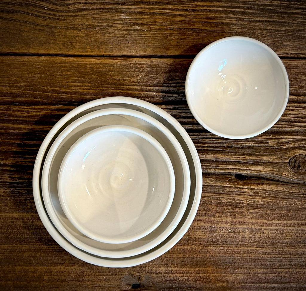 Handmade Ceramic Serving Bowl | White Dove Artisan Stoneware Bowl | Pasta, Soup, Salad, Ramen & Snack Bowl | Choose Your Size