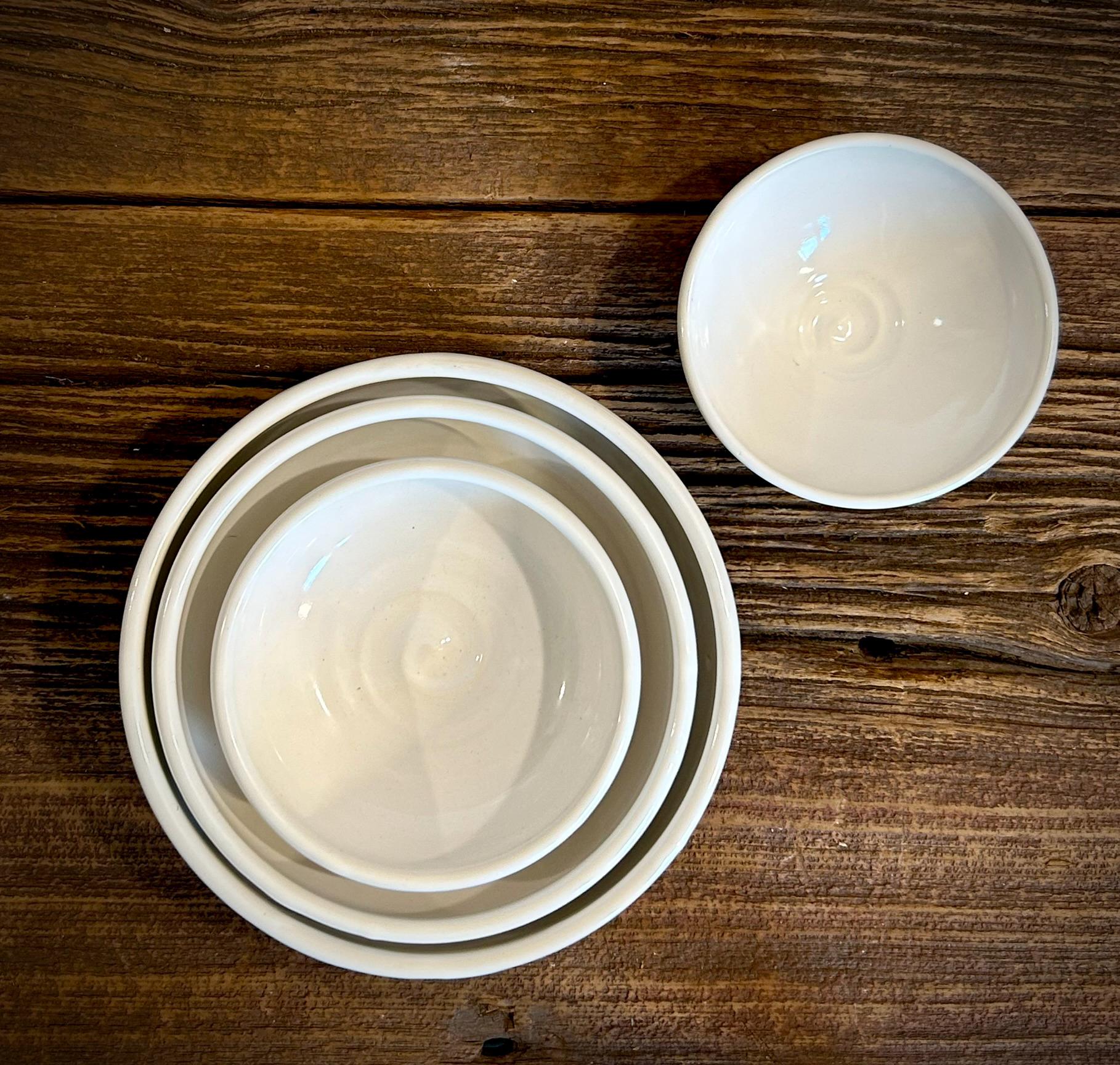 Handmade Ceramic Serving Bowl | White Dove Artisan Stoneware Bowl | Pasta, Soup, Salad, Ramen & Snack Bowl | Choose Your Size