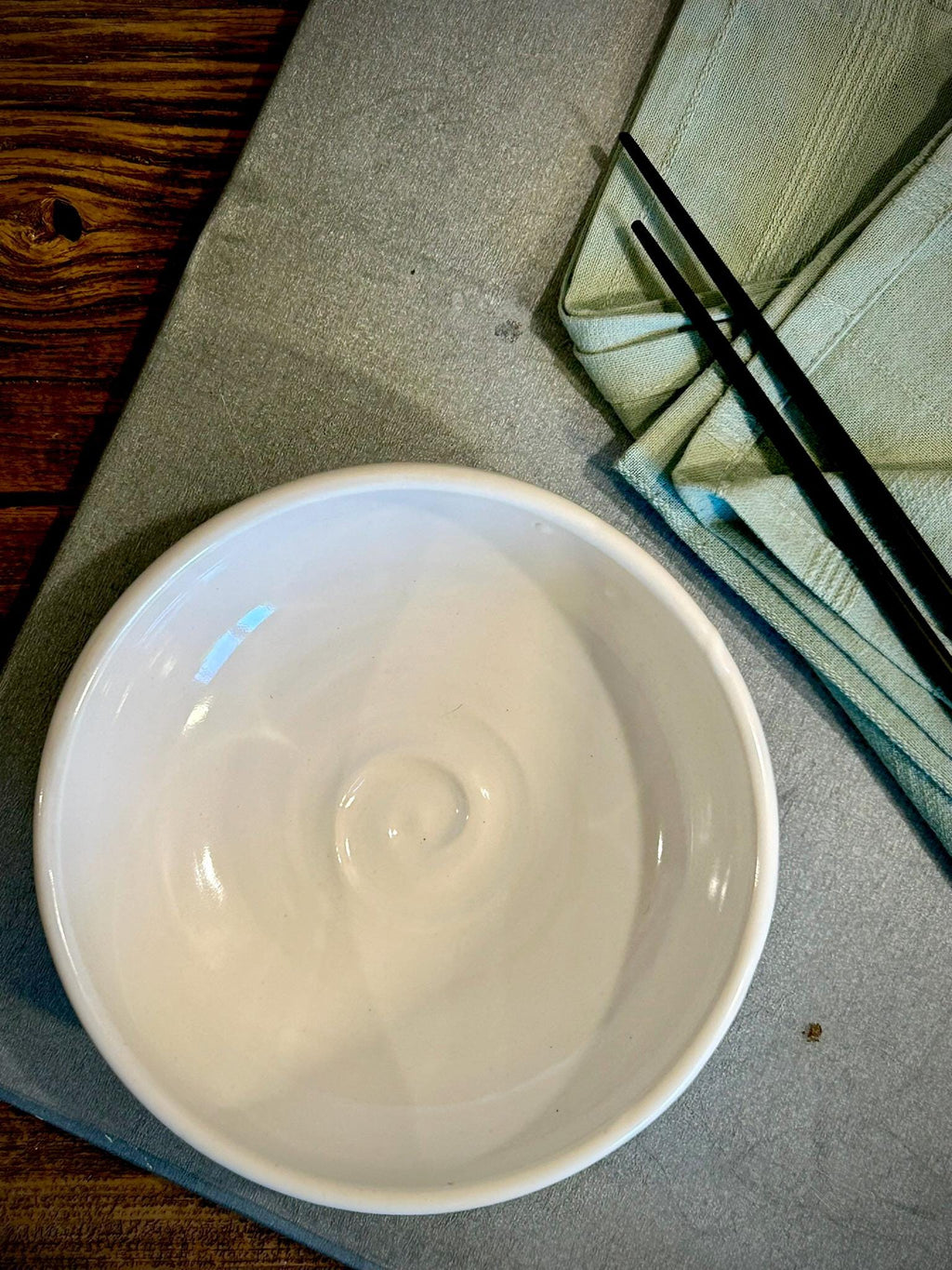 Handmade Ceramic Serving Bowl | White Dove Artisan Stoneware Bowl | Pasta, Soup, Salad, Ramen & Snack Bowl | Choose Your Size