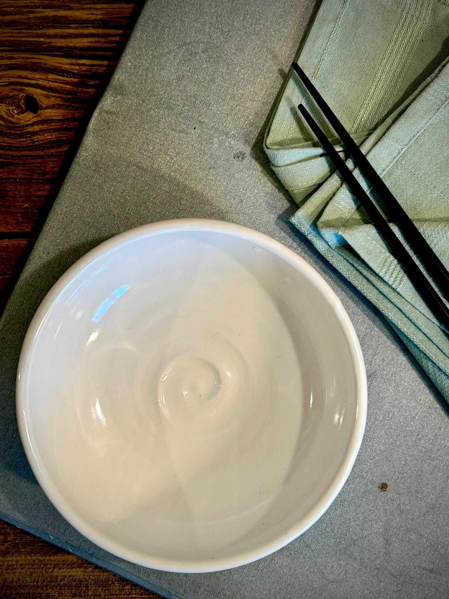 Handmade Ceramic Serving Bowl | White Dove Artisan Stoneware Bowl | Pasta, Soup, Salad, Ramen & Snack Bowl | Choose Your Size