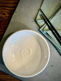 Handmade Ceramic Serving Bowl | White Dove Artisan Stoneware Bowl | Pasta, Soup, Salad, Ramen & Snack Bowl | Choose Your Size