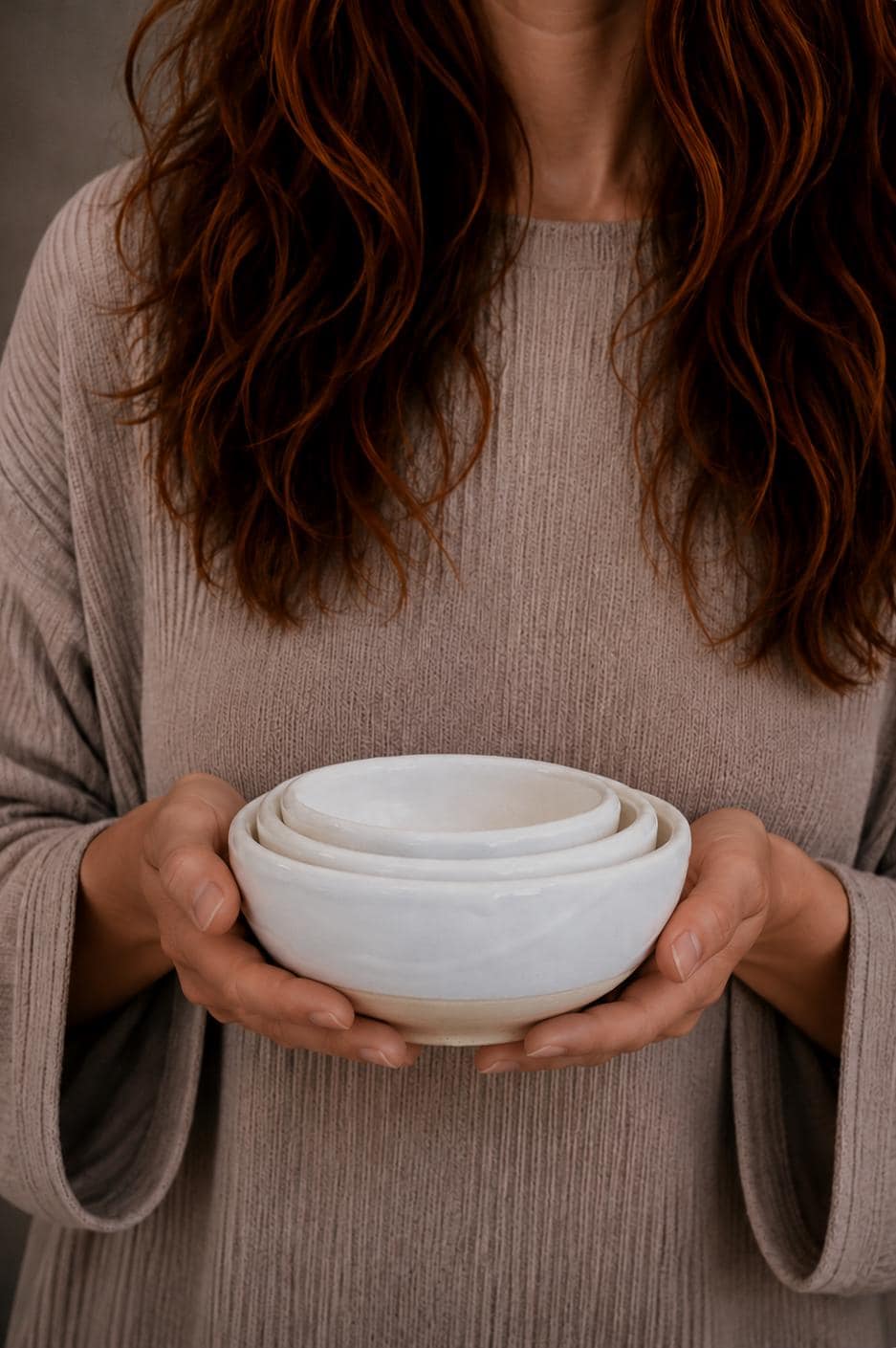 Handmade Ceramic Serving Bowl | White Dove Artisan Stoneware Bowl | Pasta, Soup, Salad, Ramen & Snack Bowl | Choose Your Size