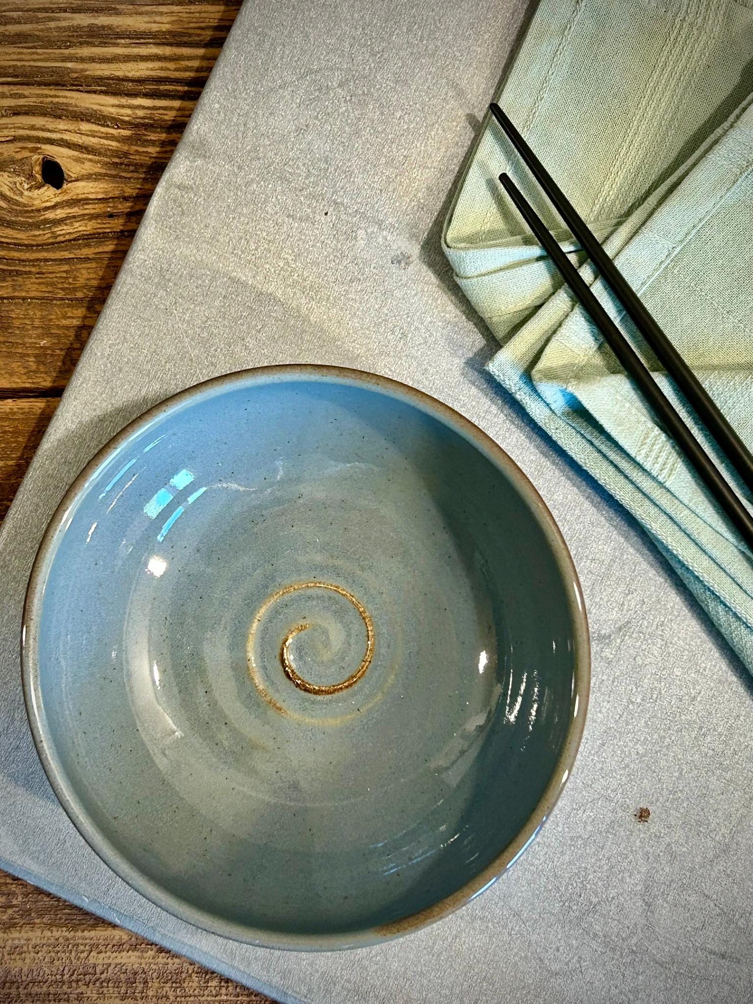 Handmade Ceramic Serving Bowl | Riverdrift Artisan Stoneware Bowl | Pasta, Soup, Salad, Ramen & Snack Bowl | Choose Your Size