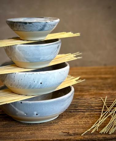 Handmade Ceramic Serving Bowl | Linen Gray Artisan Stoneware Bowl | Pasta, Soup, Salad, Ramen & Snack Bowl | Choose Your Size