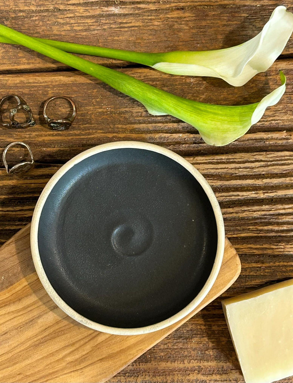 Handmade Ceramic Trinket Dish | Blackstone Stoneware Soap Dish | Jewelry Holder | Olive Oil Bread Dipping Plate | Small Catchall Dish