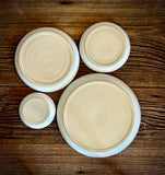 Handmade Ceramic Dinnerware Set | White Dove Artisan Stoneware Dinner Set | Plate, Salad Plate, Bowl & Tumbler