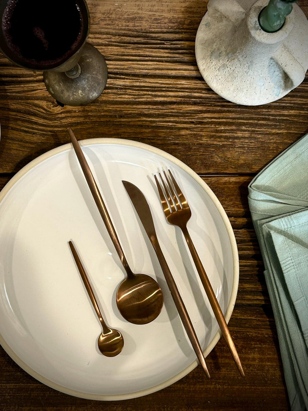 Handmade Ceramic Dinnerware Set | White Dove Artisan Stoneware Dinner Set | Plate, Salad Plate, Bowl & Tumbler