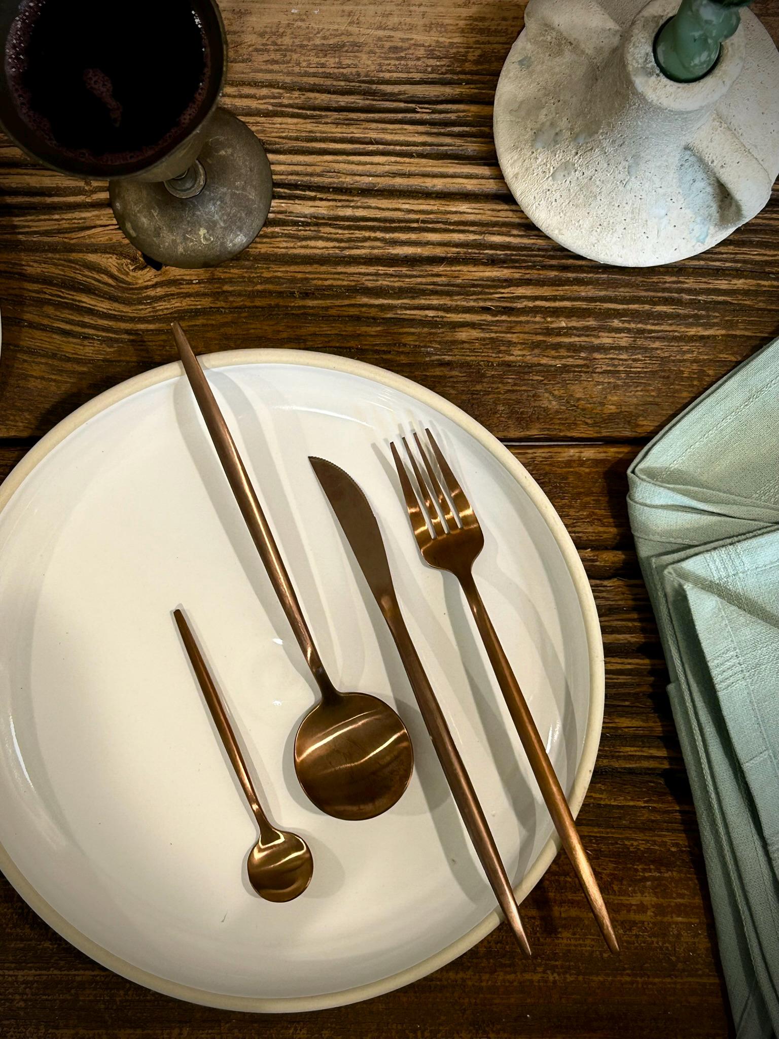 Handmade Ceramic Dinnerware Set | White Dove Artisan Stoneware Dinner Set | Plate, Salad Plate, Bowl & Tumbler