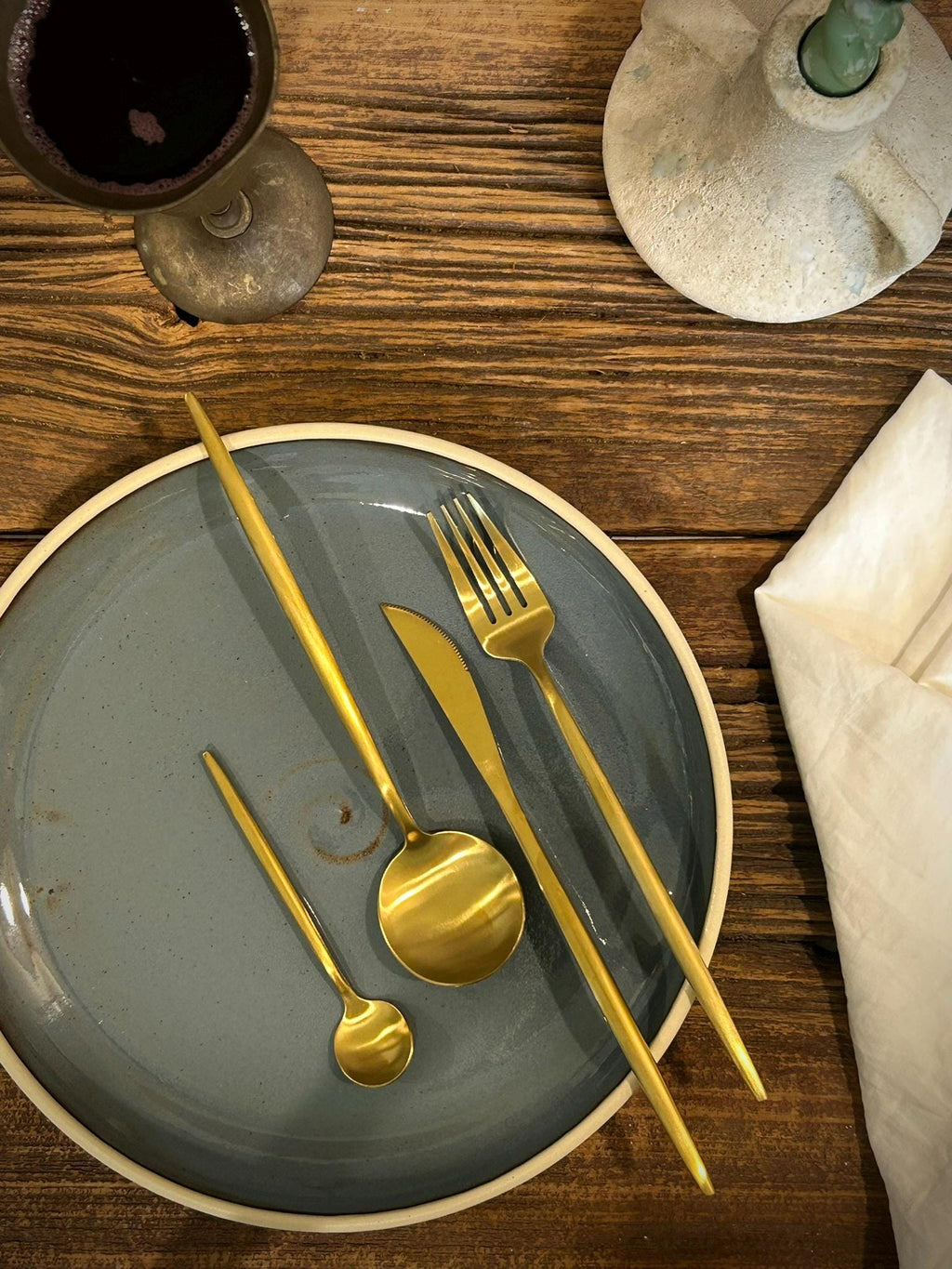 Handmade Ceramic Dinnerware Set | Riverdrift Artisan Stoneware Dinner Set | Plate, Salad Plate, Bowl & Tumbler