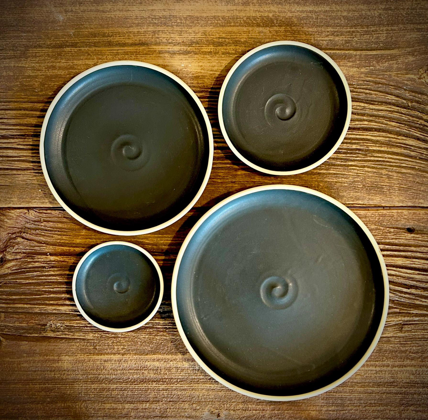 Handmade Ceramic Dinner Plates | Blackstone Artisan Stoneware Dinnerware | Pottery Appetizer, Salad, Lunch & Dinner Plate | Choose Your Size