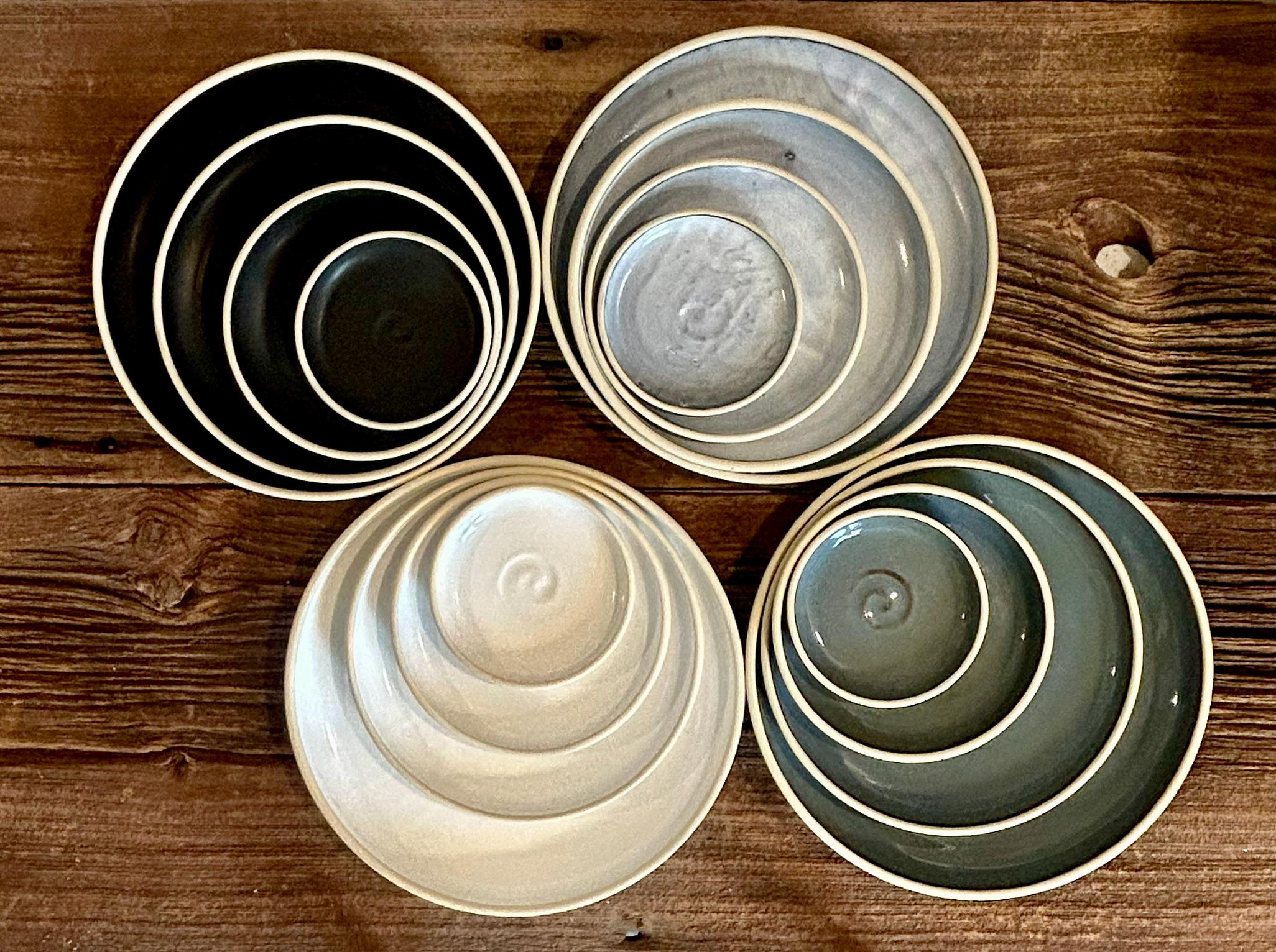 Handmade Ceramic Dinner Plates | Blackstone Artisan Stoneware Dinnerware | Pottery Appetizer, Salad, Lunch & Dinner Plate | Choose Your Size