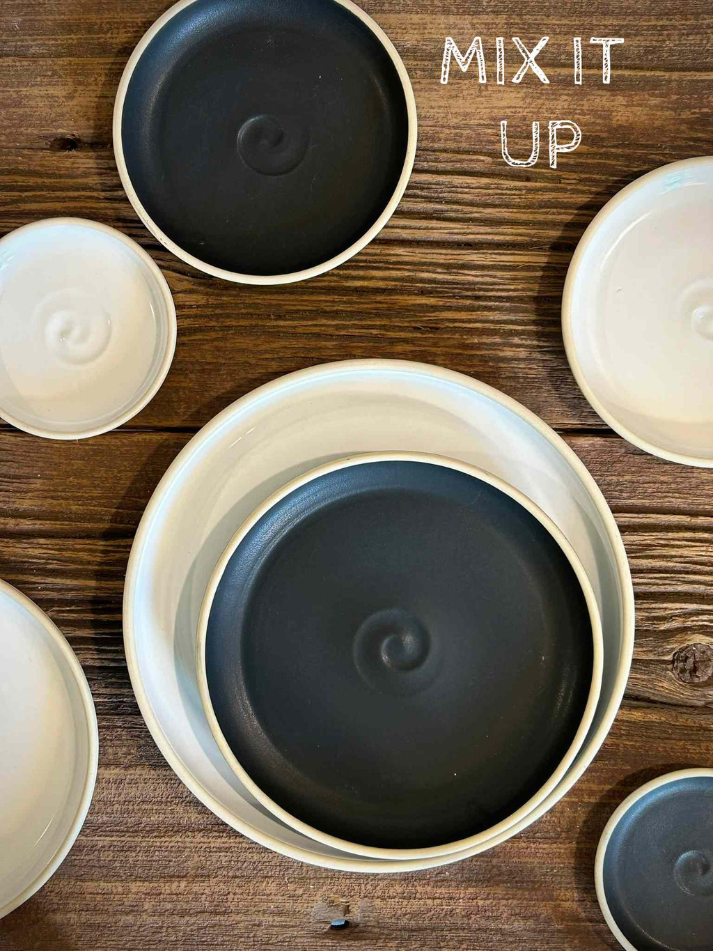 Handmade Ceramic Dinner Plates | Blackstone Artisan Stoneware Dinnerware | Pottery Appetizer, Salad, Lunch & Dinner Plate | Choose Your Size