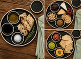 Handmade Ceramic Prep Plate Set | Blackstone Stoneware Artisan Condiment Plates | Olive Oil Dipping Plates | Available in Sets of 4, 6 or 8