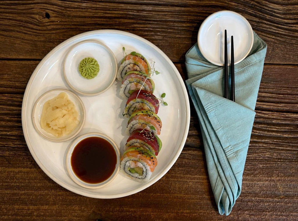 Handmade Ceramic Prep Plate Set | White Dove Stoneware Artisan Condiment Plates | Olive Oil Dipping Plates | Available in Sets of 4, 6 or 8