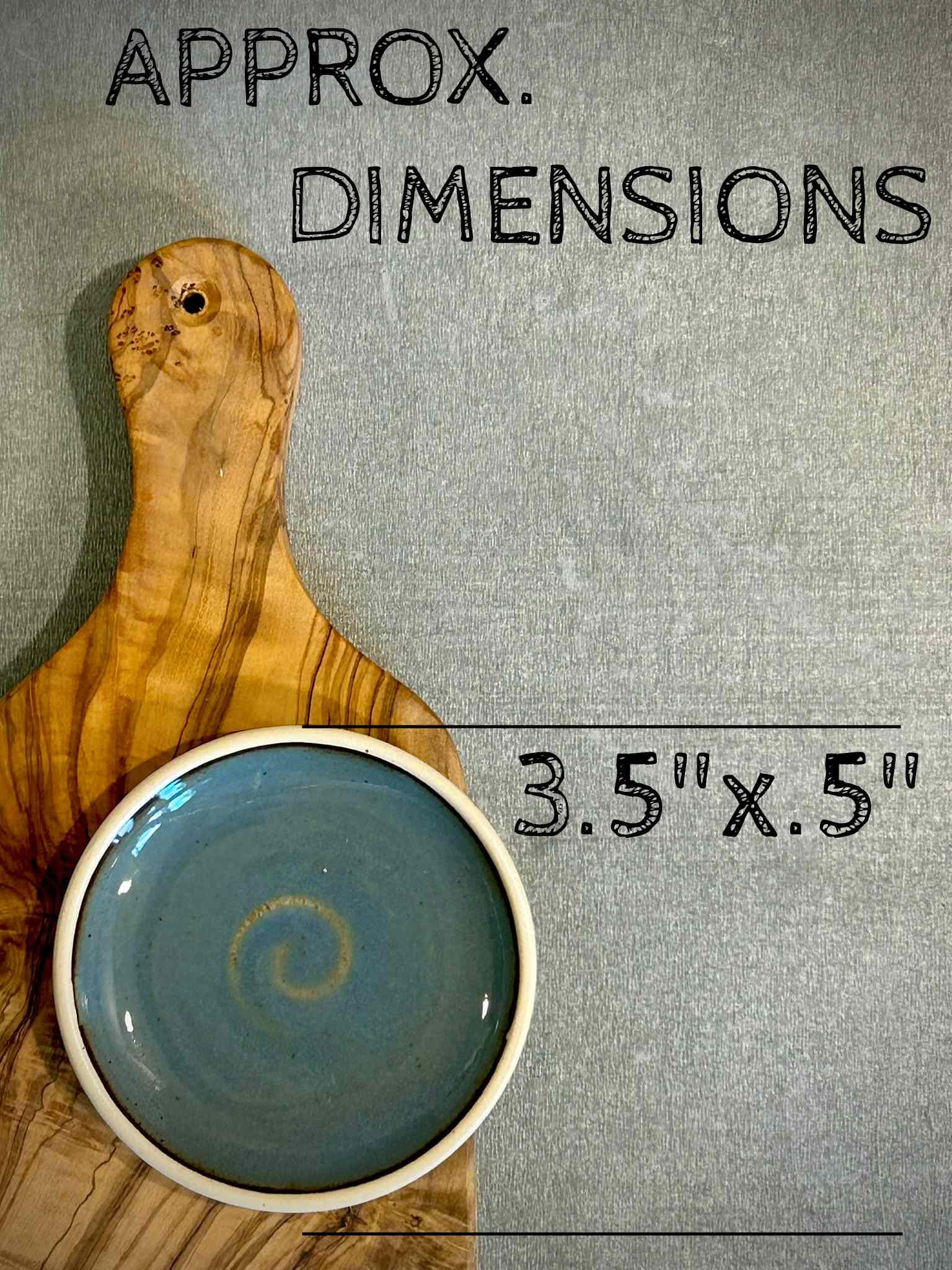 Handmade Ceramic Prep Plate Set | Riverdrift Stoneware Artisan Condiment Plates | Olive Oil Dipping Plates | Available in Sets of 4, 6 or 8