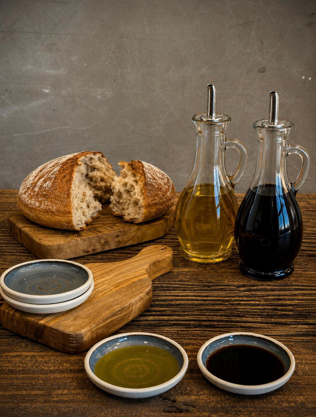 Handmade Ceramic Prep Plate Set | Riverdrift Stoneware Artisan Condiment Plates | Olive Oil Dipping Plates | Available in Sets of 4, 6 or 8