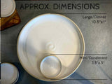 Handmade Ceramic Serving Plate SET | White Dove Large Serving Plate with 4 Prep Plates | Stoneware Appetizer & Charcuterie | Sushi | Mezze