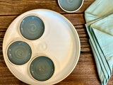 Handmade Ceramic Serving Plate SET | Riverdrift Large Serving Plate with 4 Prep Plates | Stoneware Appetizer & Charcuterie | Sushi | Mezze