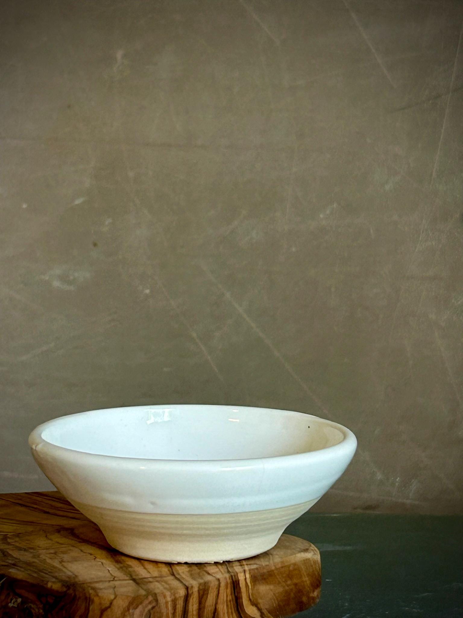Handmade Ceramic Prep Bowl | White Dove Stoneware Mini Bowl | Pottery Pinch Bowl | Olive Oil Dipping Bowl | Condiment & Snack Bowl | Mezze
