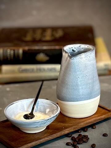 Handmade Ceramic Prep Bowl | Linen Gray Stoneware Mini Bowl | Pottery Pinch Bowl | Olive Oil Dipping Bowl | Condiment & Snack Bowl | Mezze