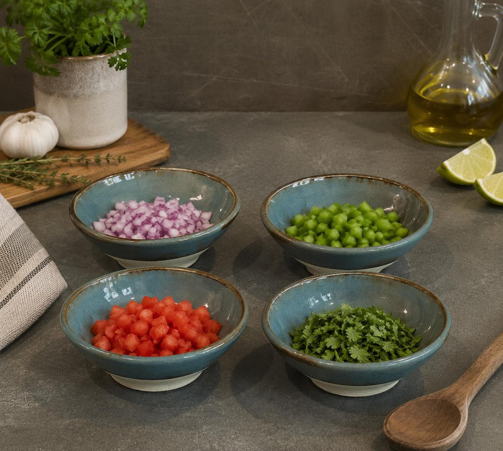 Handmade Ceramic Prep Bowl | River Drift Stoneware Mini Bowl | Pottery Pinch Bowl | Olive Oil Dipping Bowl | Condiment & Snack Bowl | Mezze