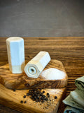 Handmade Ceramic Salt & Pepper Shaker Set | White Dove Artisan Stoneware Salt and Pepper Shakers | Modern Farmhouse | Pottery Kitchen Gift
