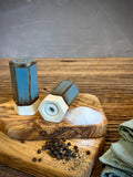 Handmade Ceramic Salt & Pepper Shaker Set | Riverdrift Artisan Stoneware Salt and Pepper Shakers | Modern Farmhouse | Pottery Kitchen Gift