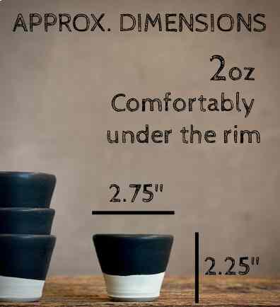 Handmade 4 oz Espresso Cup | Blackstone Wide Artisan Ceramic Demitasse | Stoneware Cortado Cup | Handmade Espresso Lover Gift