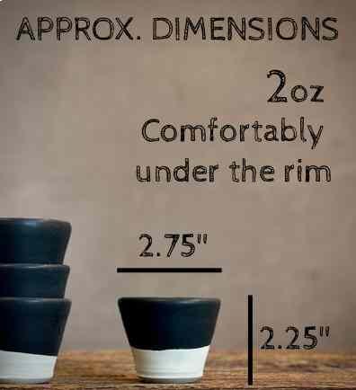 Handmade 4 oz Espresso Cup | Blackstone Wide Artisan Ceramic Demitasse | Stoneware Cortado Cup | Handmade Espresso Lover Gift