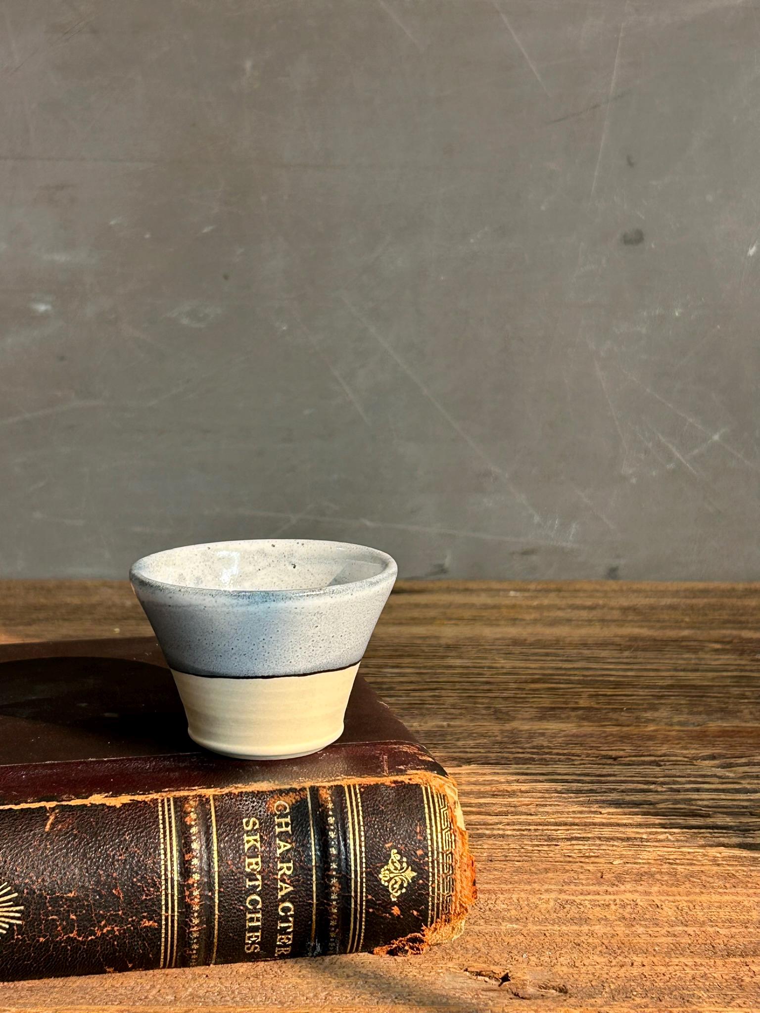 Handmade 4 oz Espresso Cup | Linen Gray Wide Artisan Ceramic Demitasse | Stoneware Cortado Cup | Handmade Espresso Lover Gift