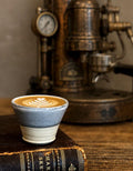Handmade 4 oz Espresso Cup | Linen Gray Wide Artisan Ceramic Demitasse | Stoneware Cortado Cup | Handmade Espresso Lover Gift